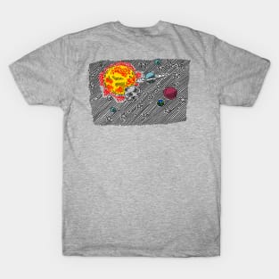 Burning Sun Planet Space T-Shirt